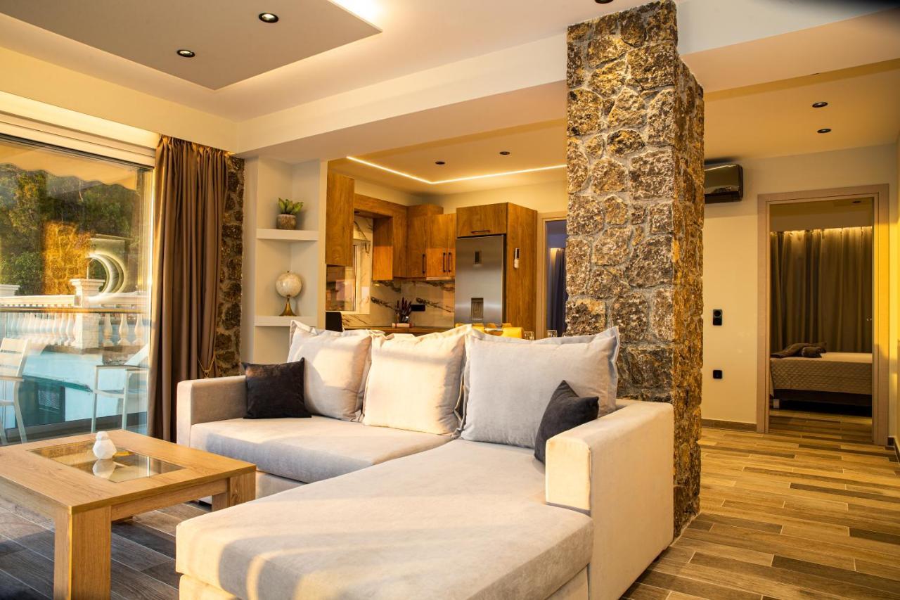Black Rocks Family, Luxury Seafront Beach Maisonette Agios Gordios  Exterior foto
